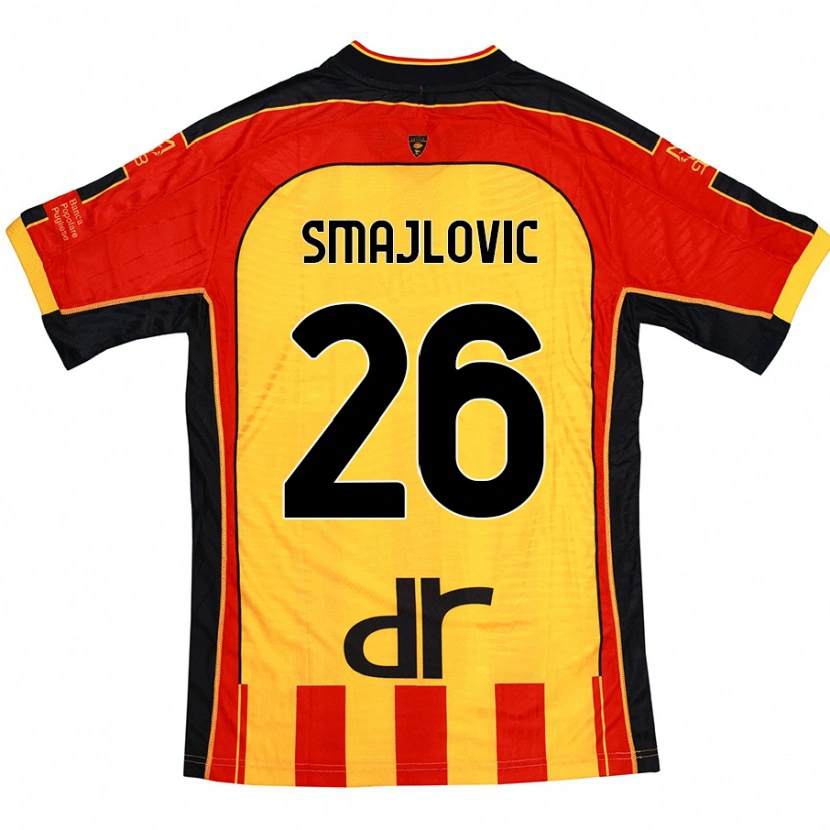 Danxen Mujer Camiseta Zinedin Smajlovic #26 Amarillo Rojo 1ª Equipación 2024/25 La Camisa México