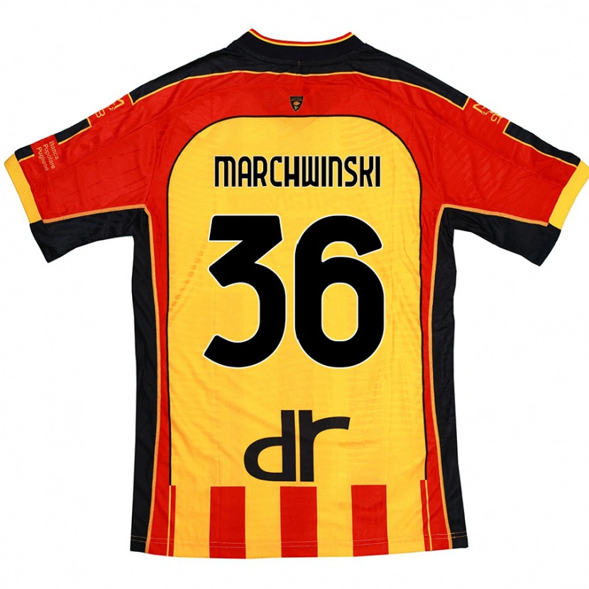 Danxen Mujer Camiseta Filip Marchwinski #36 Amarillo Rojo 1ª Equipación 2024/25 La Camisa México