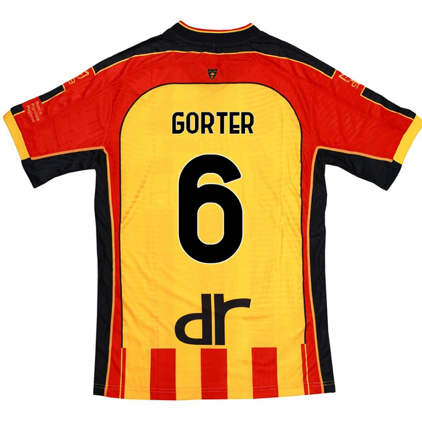 Danxen Mujer Camiseta Olaf Gorter #6 Amarillo Rojo 1ª Equipación 2024/25 La Camisa México