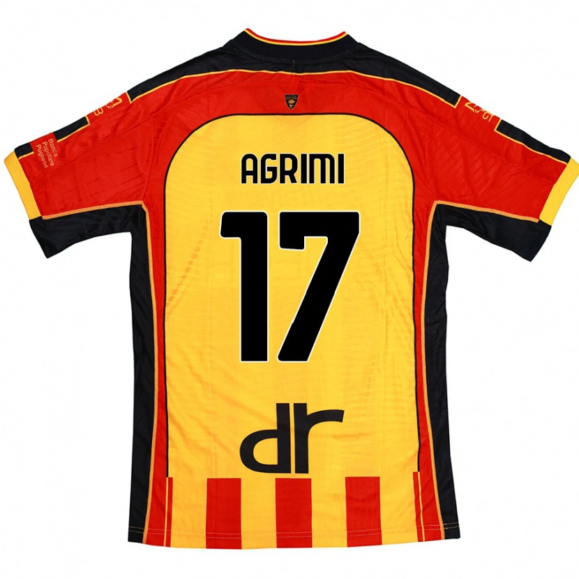 Danxen Mujer Camiseta Matteo Agrimi #17 Amarillo Rojo 1ª Equipación 2024/25 La Camisa México