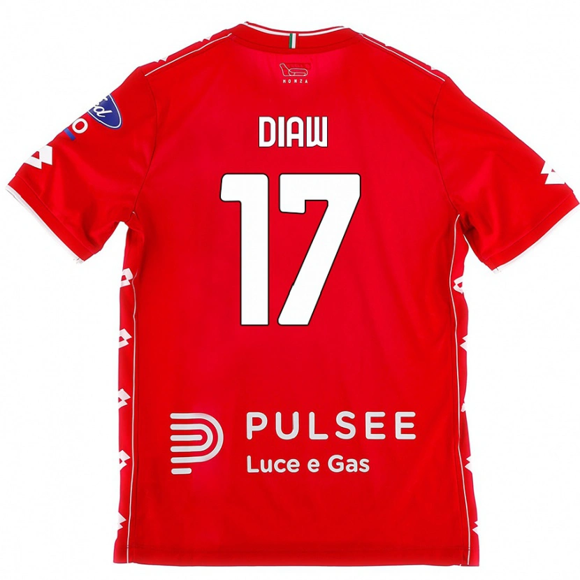 Danxen Mujer Camiseta Davide Diaw #17 Rojo Blanco 1ª Equipación 2024/25 La Camisa México