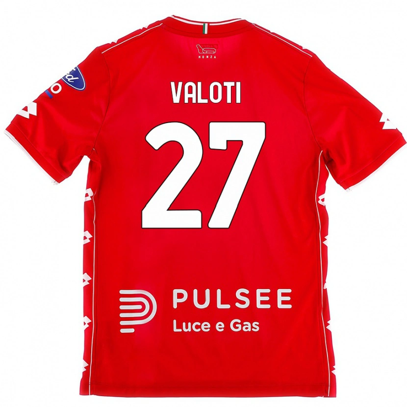 Danxen Mujer Camiseta Mattia Valoti #27 Rojo Blanco 1ª Equipación 2024/25 La Camisa México