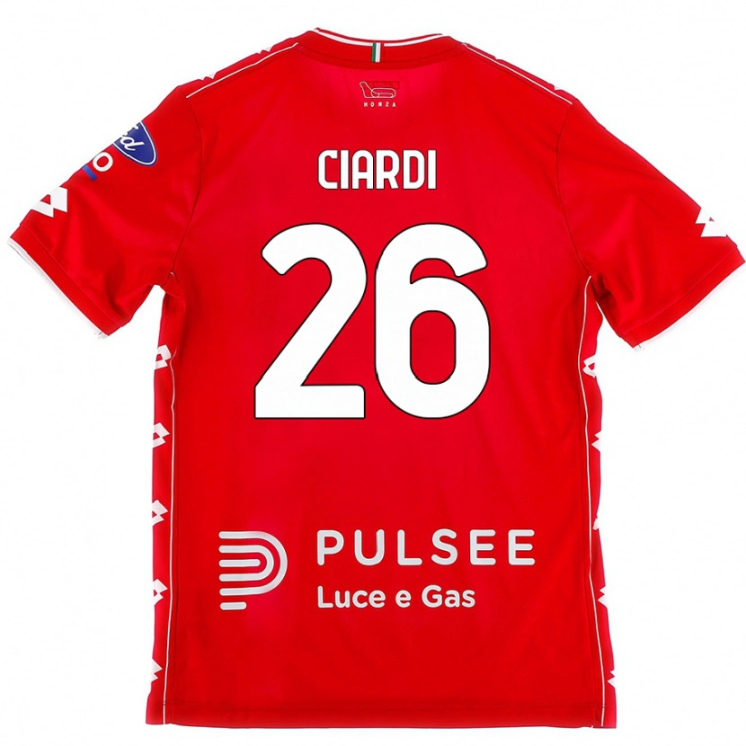 Danxen Mujer Camiseta Tommaso Ciardi #26 Rojo Blanco 1ª Equipación 2024/25 La Camisa México