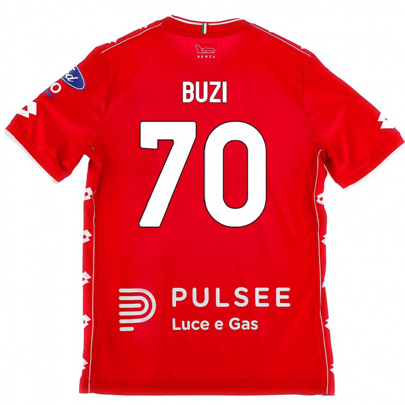 Danxen Mujer Camiseta Luis Buzi #70 Rojo Blanco 1ª Equipación 2024/25 La Camisa México
