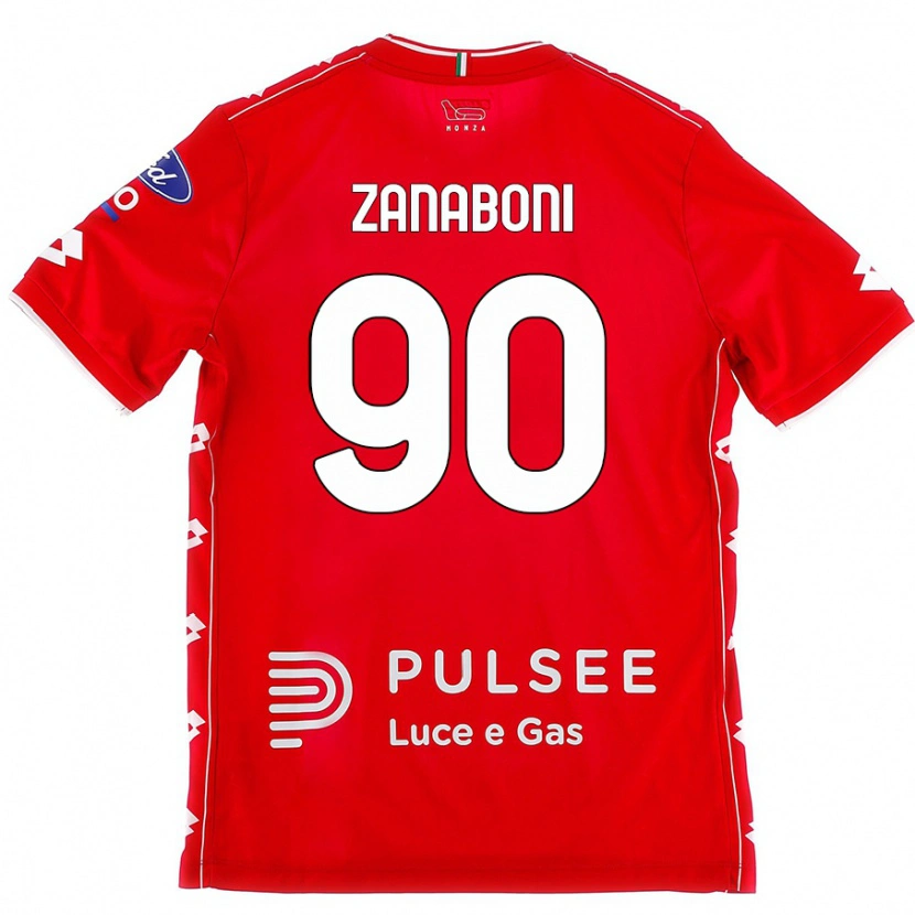 Danxen Mujer Camiseta Emanuele Zanaboni #90 Rojo Blanco 1ª Equipación 2024/25 La Camisa México