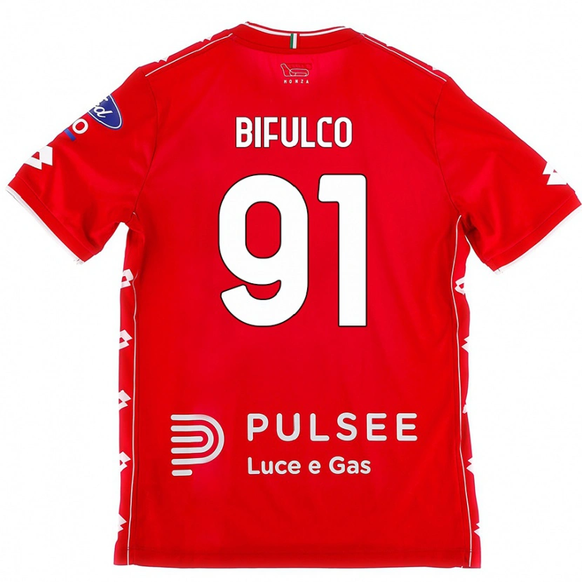 Danxen Mujer Camiseta Davide Bifulco #91 Rojo Blanco 1ª Equipación 2024/25 La Camisa México