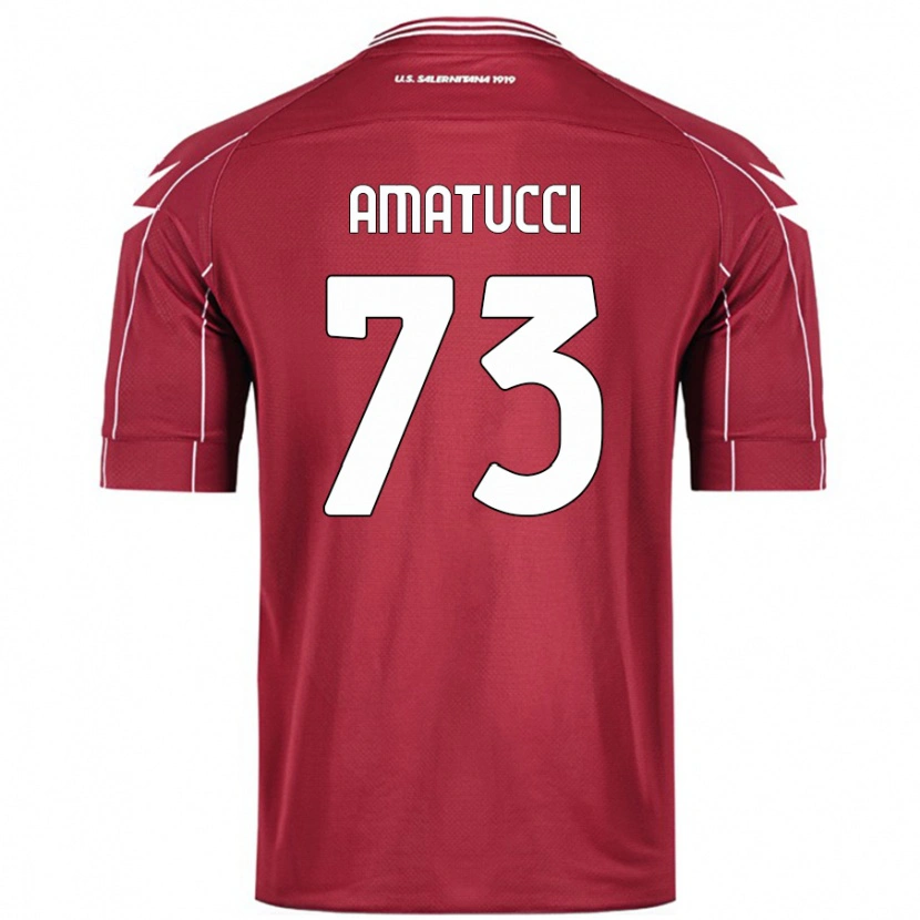 Danxen Mujer Camiseta Lorenzo Amatucci #73 Borgoña 1ª Equipación 2024/25 La Camisa México