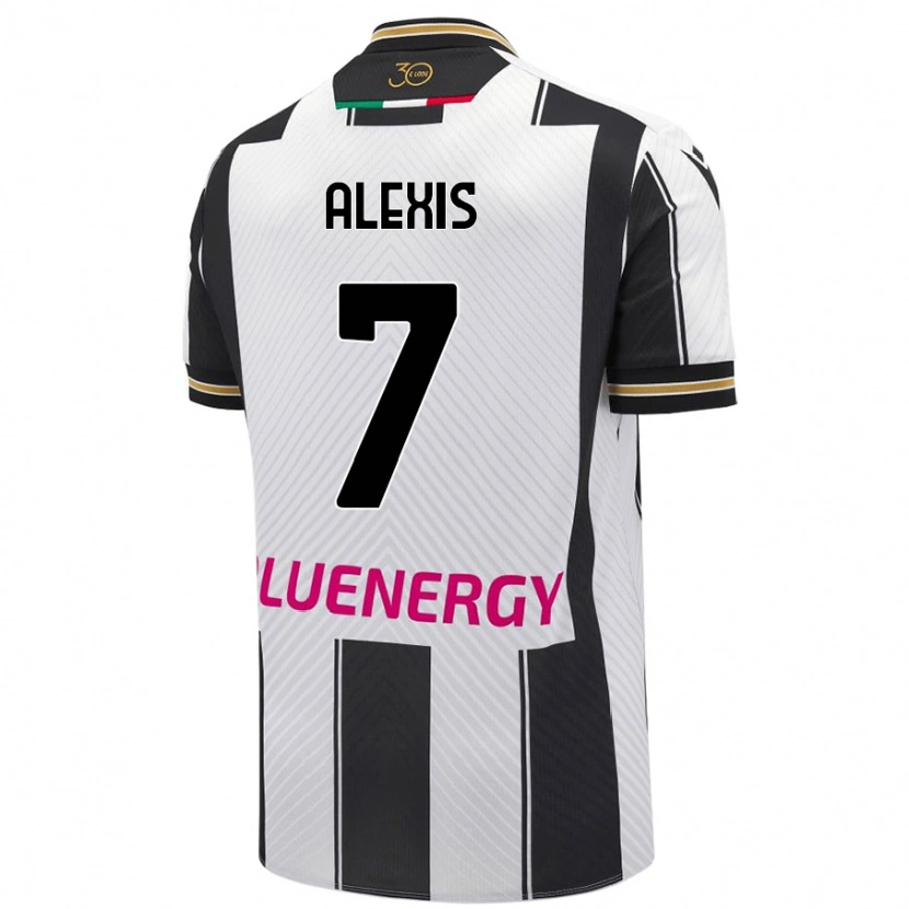 Danxen Mujer Camiseta Alexis Sánchez #7 Blanco Negro 1ª Equipación 2024/25 La Camisa México