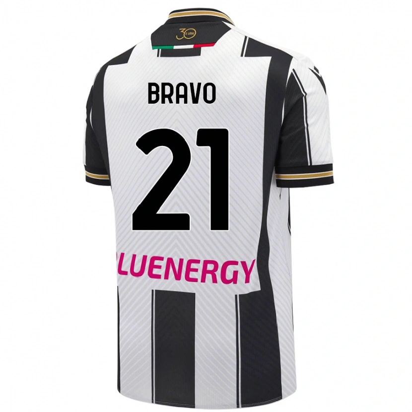 Danxen Mujer Camiseta Iker Bravo #21 Blanco Negro 1ª Equipación 2024/25 La Camisa México