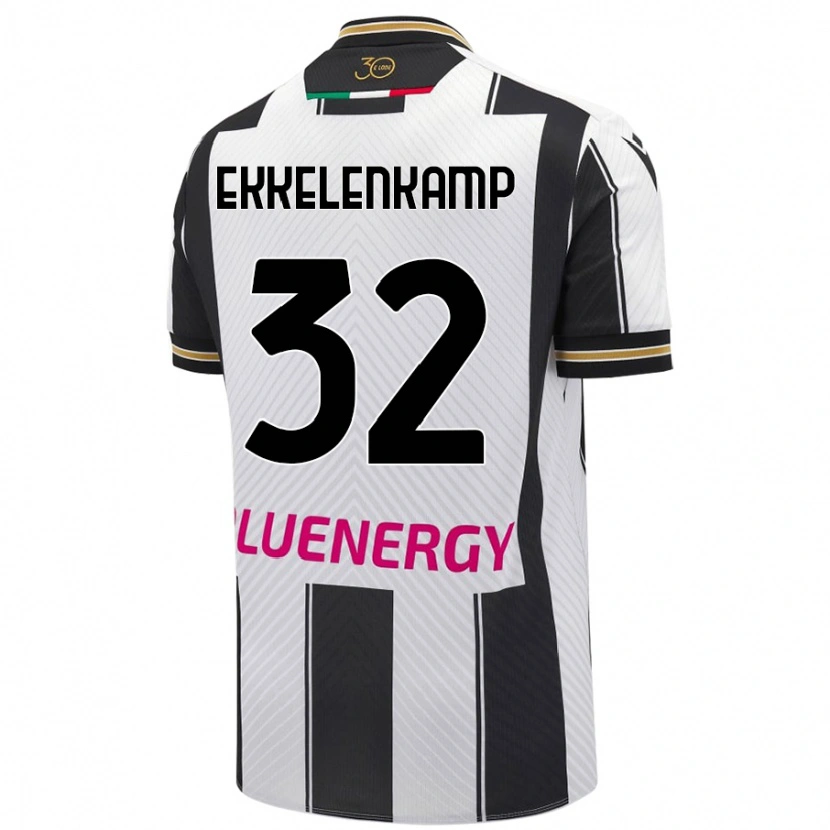 Danxen Mujer Camiseta Jurgen Ekkelenkamp #32 Blanco Negro 1ª Equipación 2024/25 La Camisa México