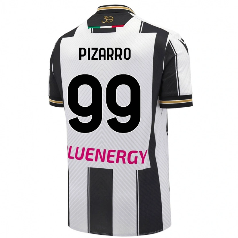 Danxen Mujer Camiseta Damián Pizarro #99 Blanco Negro 1ª Equipación 2024/25 La Camisa México