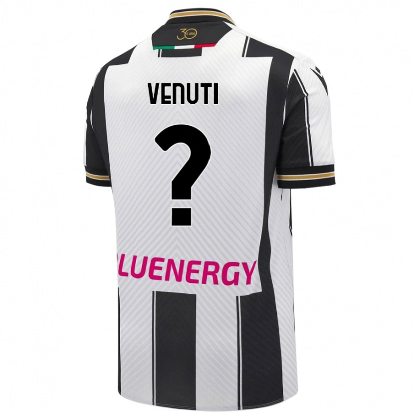 Danxen Mujer Camiseta Gioele Venuti #0 Blanco Negro 1ª Equipación 2024/25 La Camisa México