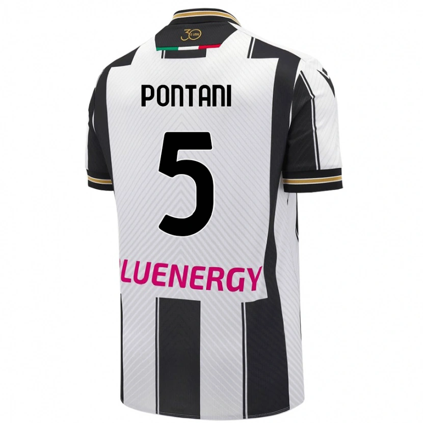 Danxen Mujer Camiseta Leonardo Pontani #5 Blanco Negro 1ª Equipación 2024/25 La Camisa México