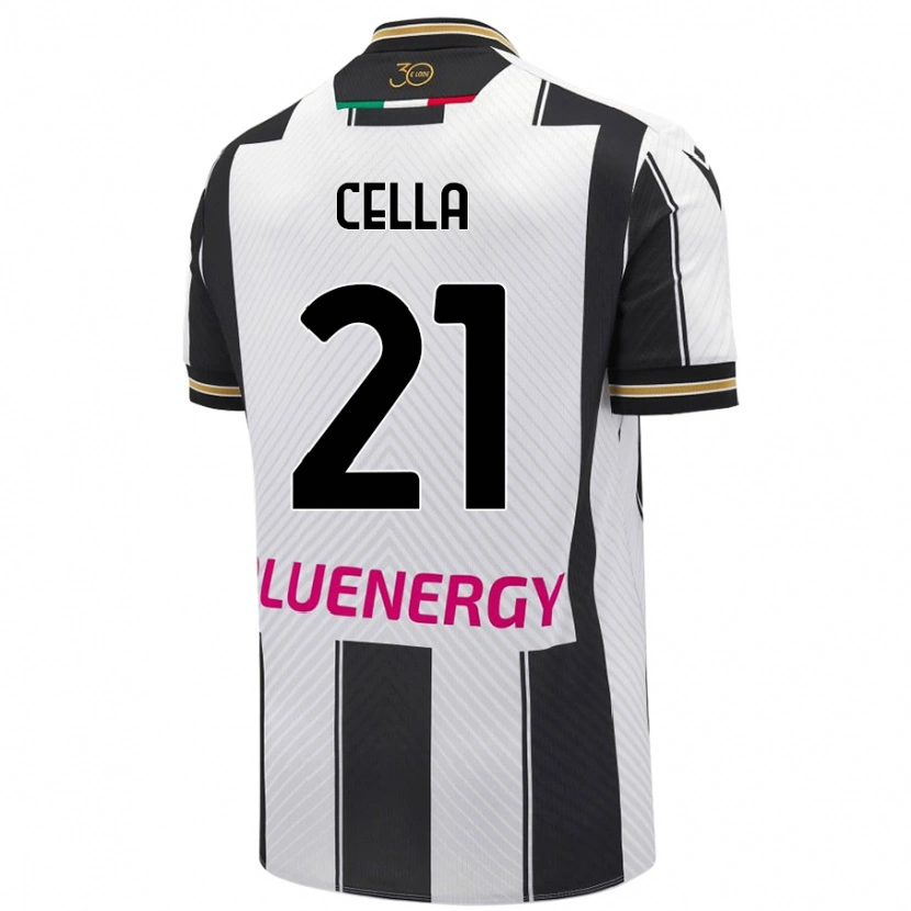Danxen Mujer Camiseta Leonardo Cella #21 Blanco Negro 1ª Equipación 2024/25 La Camisa México