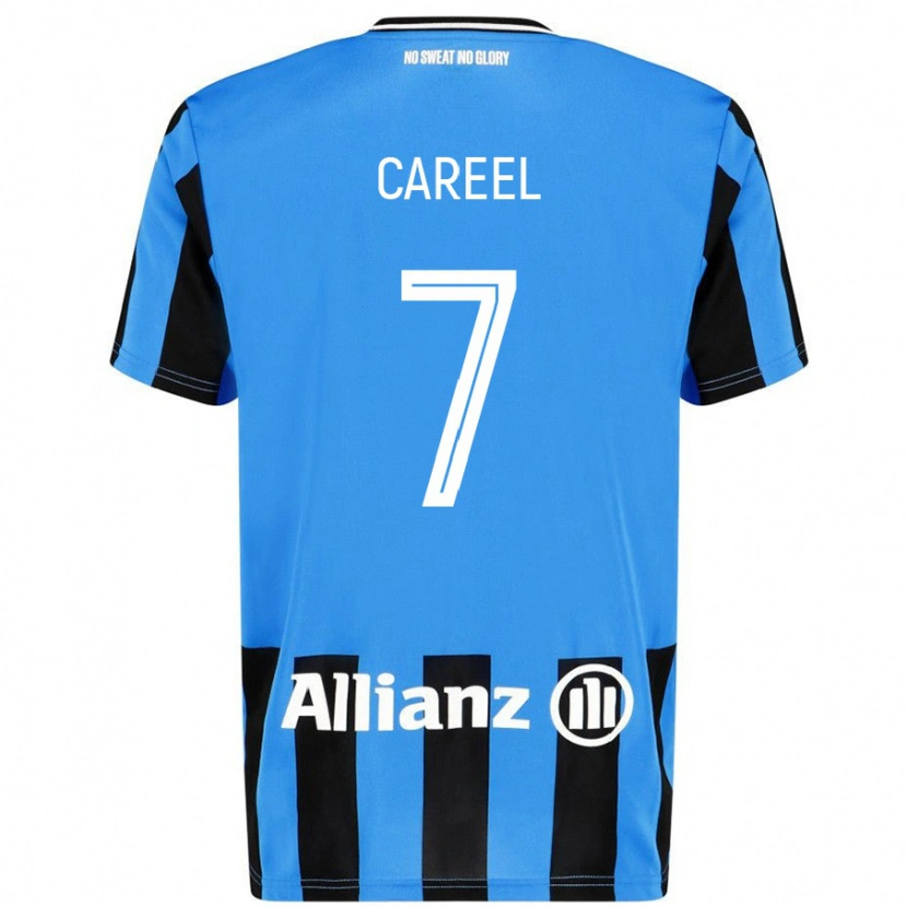 Danxen Mujer Camiseta Oona Careel #7 Azul Cielo Negro 1ª Equipación 2024/25 La Camisa México