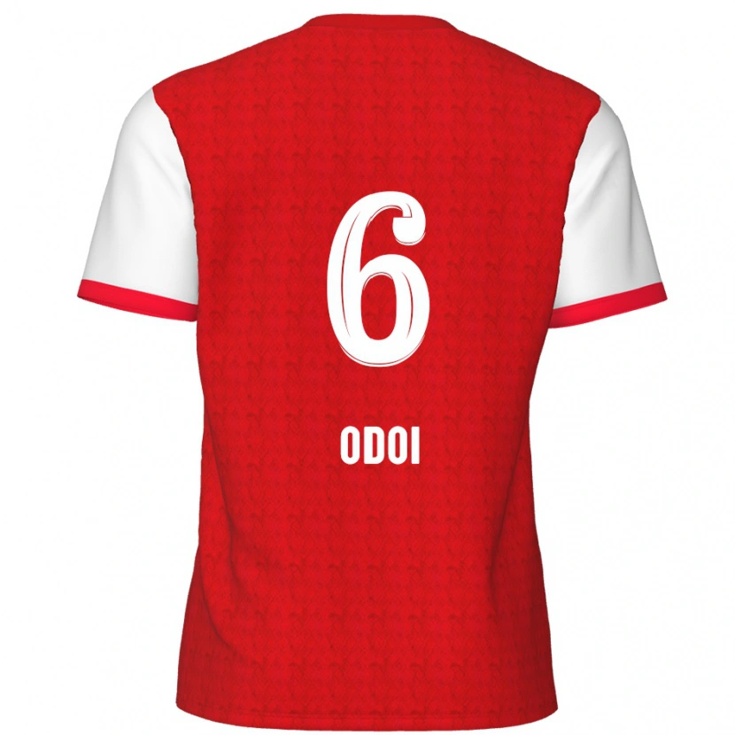 Danxen Mujer Camiseta Denis Odoi #6 Rojo Blanco 1ª Equipación 2024/25 La Camisa México
