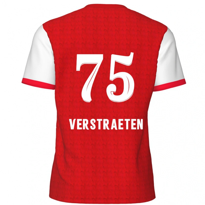 Danxen Mujer Camiseta Andreas Verstraeten #75 Rojo Blanco 1ª Equipación 2024/25 La Camisa México