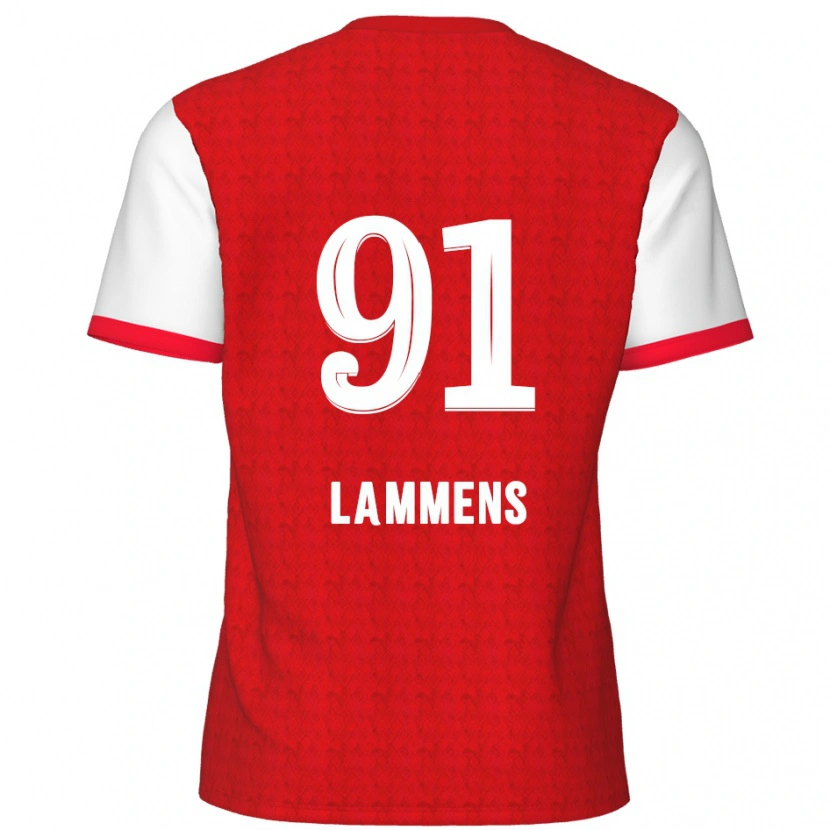 Danxen Mujer Camiseta Senne Lammens #91 Rojo Blanco 1ª Equipación 2024/25 La Camisa México