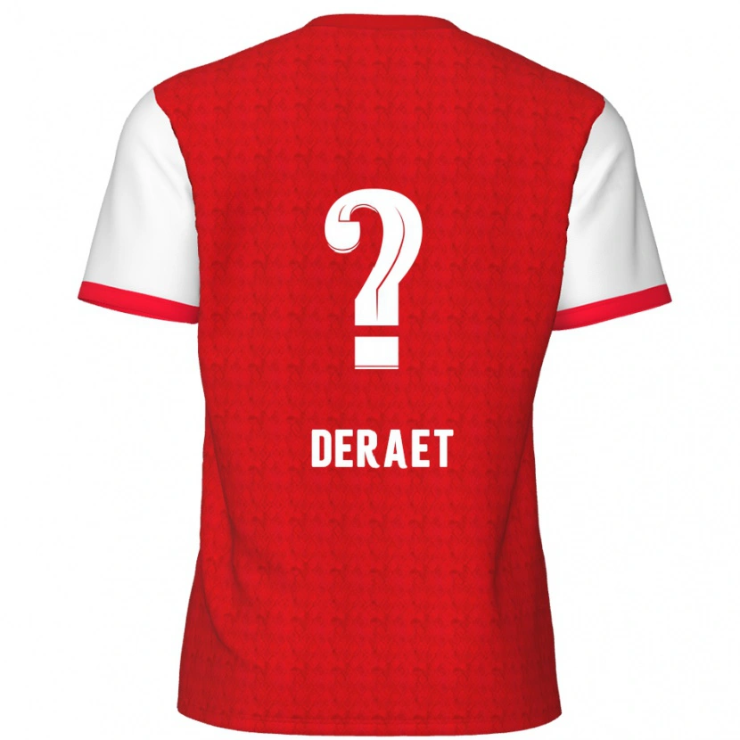 Danxen Mujer Camiseta Xavi Deraet #0 Rojo Blanco 1ª Equipación 2024/25 La Camisa México