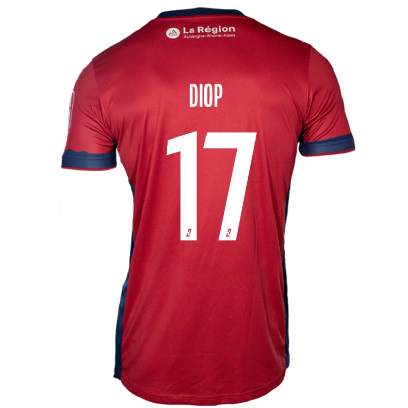 Danxen Mujer Camiseta Ousmane Diop #17 Borgoña Claro 1ª Equipación 2024/25 La Camisa México