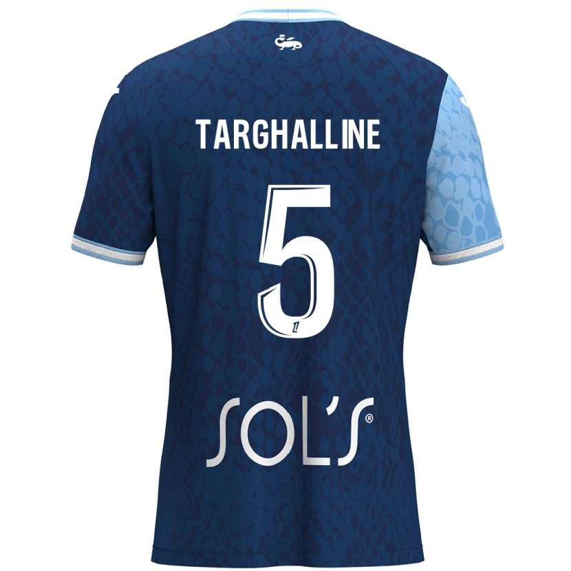 Danxen Mujer Camiseta Oussama Targhalline #5 Azul Cielo Azul Oscuro 1ª Equipación 2024/25 La Camisa México