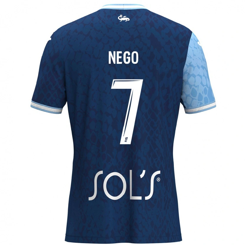 Danxen Mujer Camiseta Loïc Nego #7 Azul Cielo Azul Oscuro 1ª Equipación 2024/25 La Camisa México