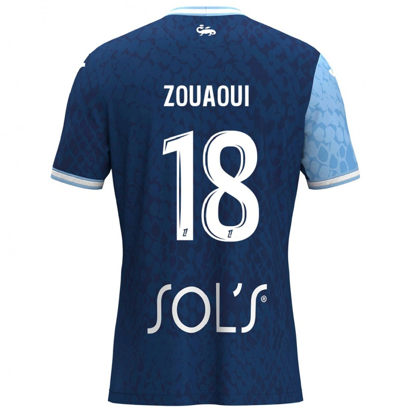 Danxen Mujer Camiseta Yanis Zouaoui #18 Azul Cielo Azul Oscuro 1ª Equipación 2024/25 La Camisa México