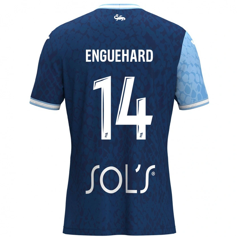 Danxen Mujer Camiseta Romane Enguehard #14 Azul Cielo Azul Oscuro 1ª Equipación 2024/25 La Camisa México