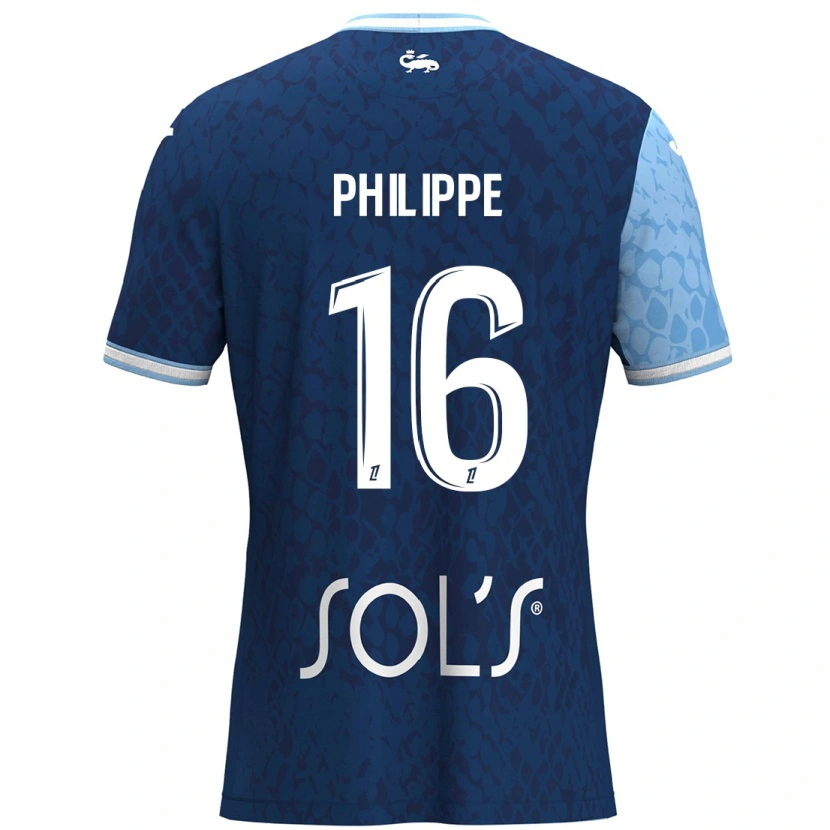 Danxen Mujer Camiseta Laëtitia Philippe #16 Azul Cielo Azul Oscuro 1ª Equipación 2024/25 La Camisa México