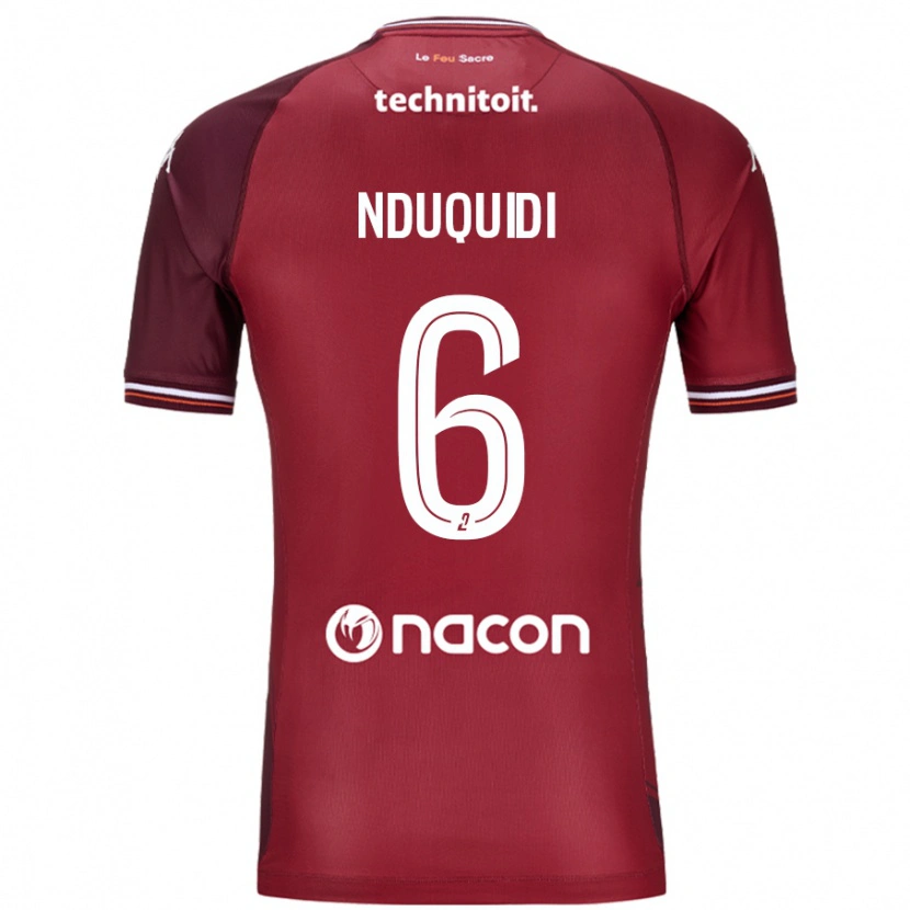 Danxen Mujer Camiseta Joseph Nduquidi #6 Rojo Granata 1ª Equipación 2024/25 La Camisa México