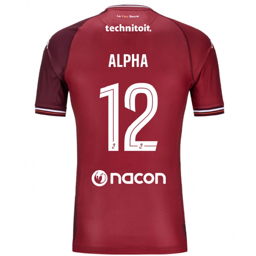 Danxen Mujer Camiseta Alpha Touré #12 Rojo Granata 1ª Equipación 2024/25 La Camisa México