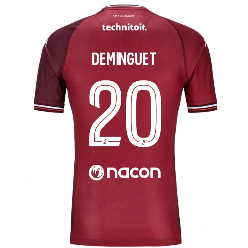Danxen Mujer Camiseta Jessy Deminguet #20 Rojo Granata 1ª Equipación 2024/25 La Camisa México