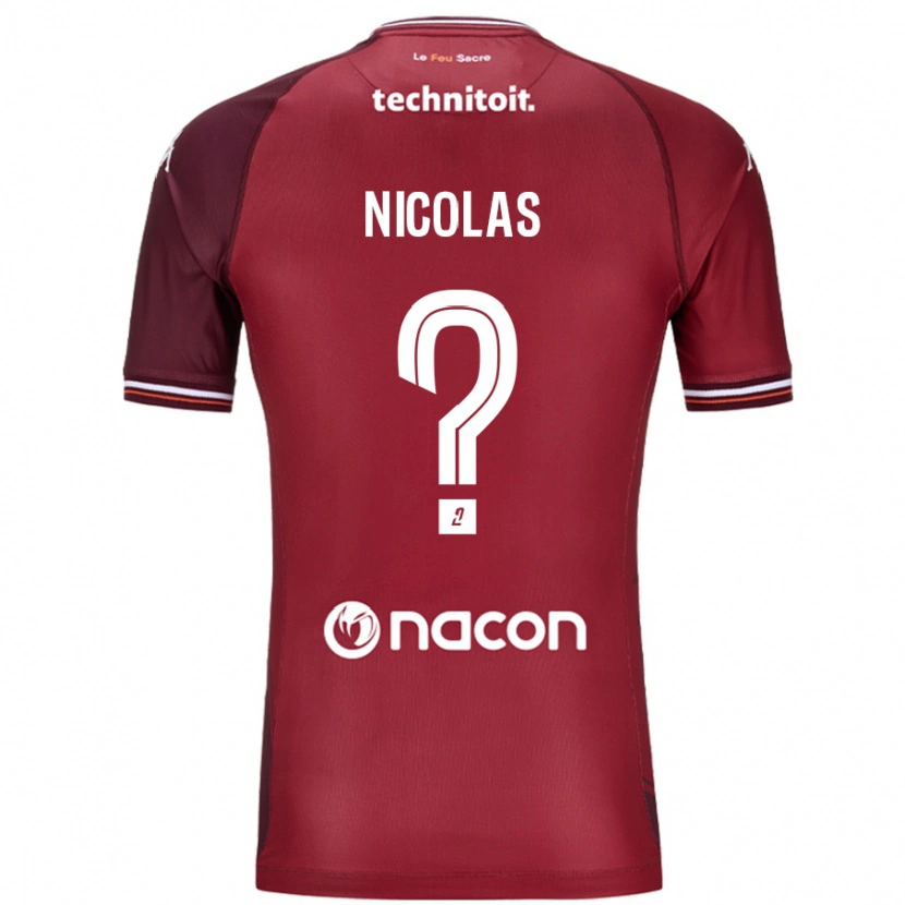 Danxen Mujer Camiseta Max-Henry Nicolas #0 Rojo Granata 1ª Equipación 2024/25 La Camisa México