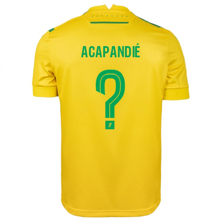 Danxen Mujer Camiseta Mathieu Acapandié #0 Amarillo Verde 1ª Equipación 2024/25 La Camisa México