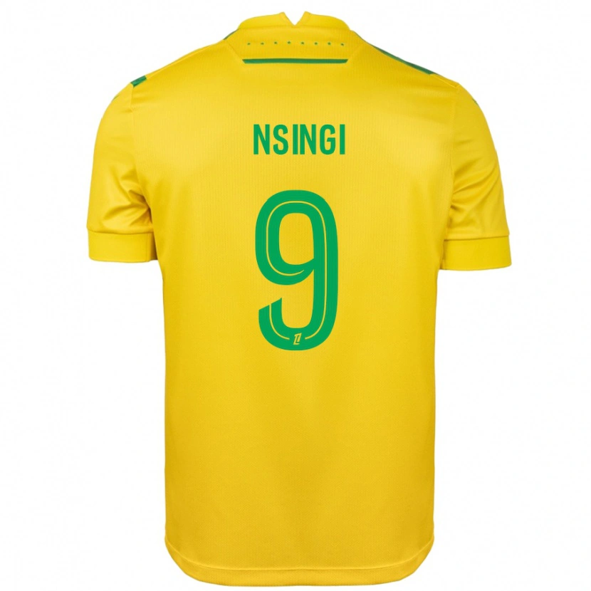 Danxen Mujer Camiseta Plamedi Nsingi #9 Amarillo Verde 1ª Equipación 2024/25 La Camisa México