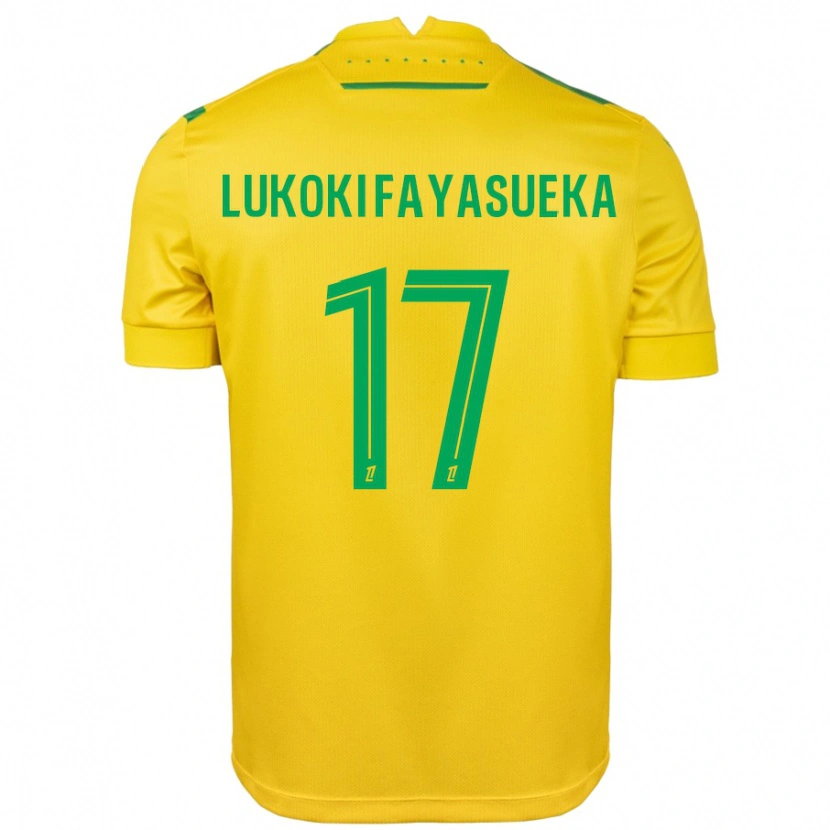 Danxen Mujer Camiseta Kévin Lukoki Fayasueka #17 Amarillo Verde 1ª Equipación 2024/25 La Camisa México