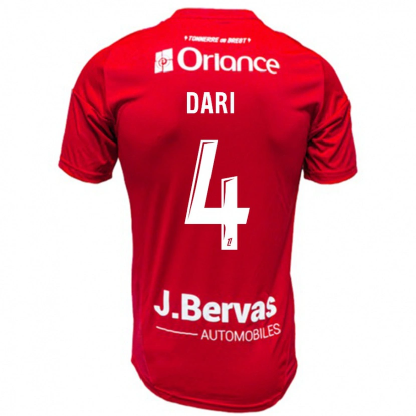 Danxen Mujer Camiseta Achraf Dari #4 Rojo Blanco 1ª Equipación 2024/25 La Camisa México