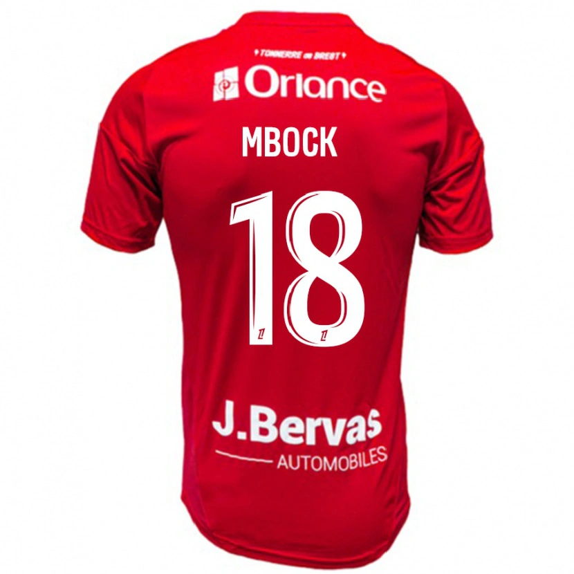 Danxen Mujer Camiseta Hianga'a Mbock #18 Rojo Blanco 1ª Equipación 2024/25 La Camisa México