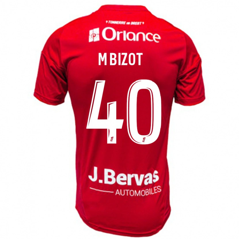 Danxen Mujer Camiseta Marco Bizot #40 Rojo Blanco 1ª Equipación 2024/25 La Camisa México