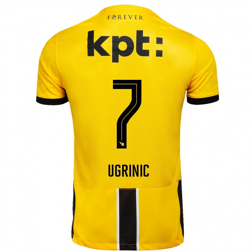 Danxen Mujer Camiseta Filip Ugrinic #7 Amarillo Negro 1ª Equipación 2024/25 La Camisa México