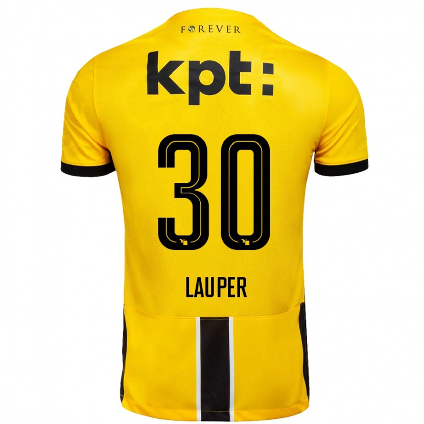 Danxen Mujer Camiseta Sandro Lauper #30 Amarillo Negro 1ª Equipación 2024/25 La Camisa México