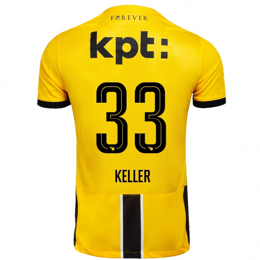 Danxen Mujer Camiseta Marvin Keller #33 Amarillo Negro 1ª Equipación 2024/25 La Camisa México