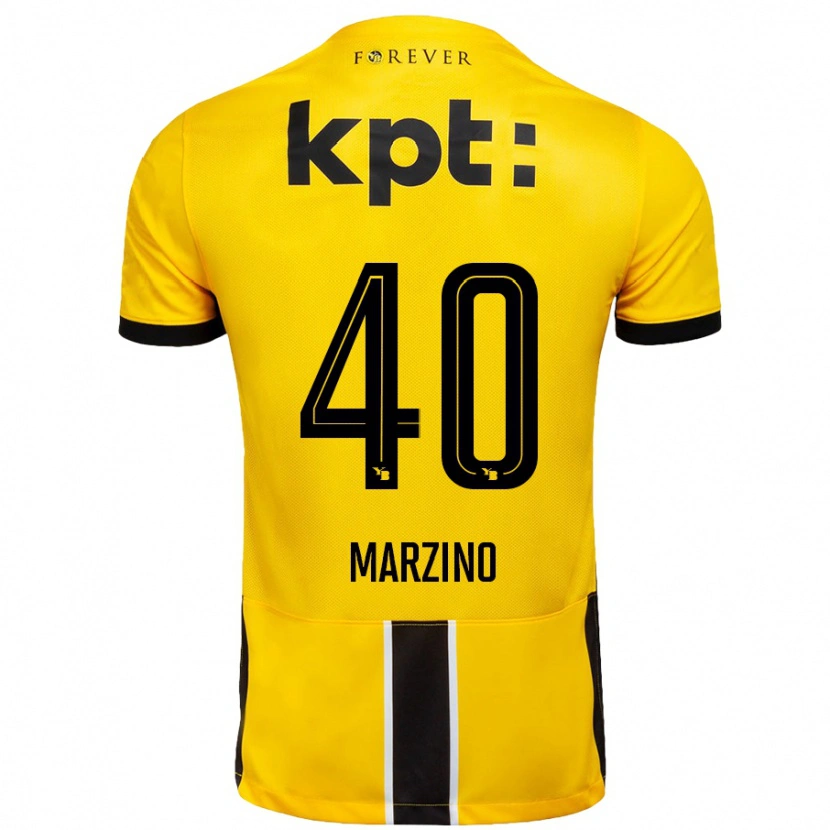 Danxen Mujer Camiseta Dario Marzino #40 Amarillo Negro 1ª Equipación 2024/25 La Camisa México