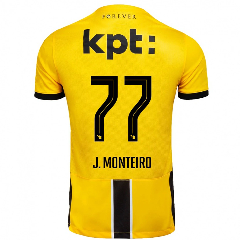Danxen Mujer Camiseta Joël Monteiro #77 Amarillo Negro 1ª Equipación 2024/25 La Camisa México