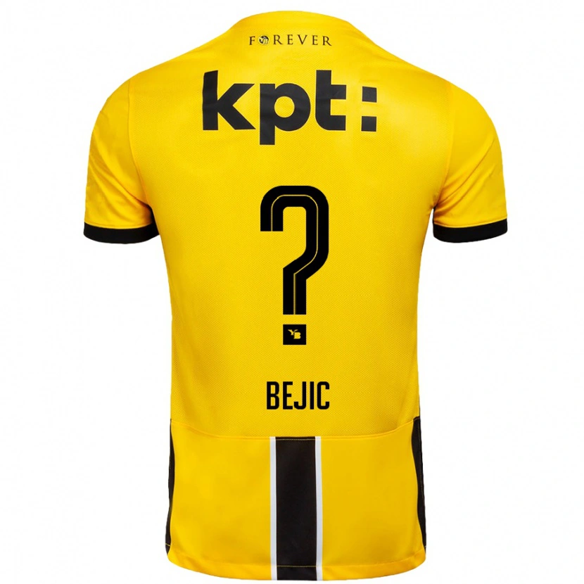 Danxen Mujer Camiseta Endrit Bejic #0 Amarillo Negro 1ª Equipación 2024/25 La Camisa México