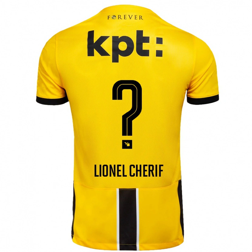 Danxen Mujer Camiseta Kader Lionel Cherif #0 Amarillo Negro 1ª Equipación 2024/25 La Camisa México