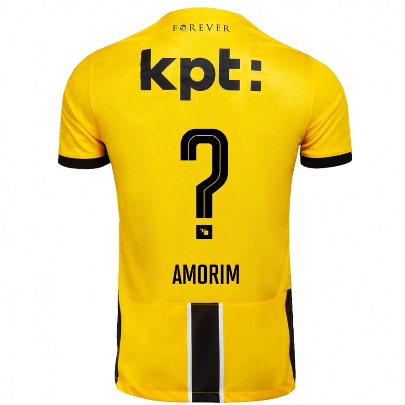 Danxen Mujer Camiseta Rui Amorim #0 Amarillo Negro 1ª Equipación 2024/25 La Camisa México