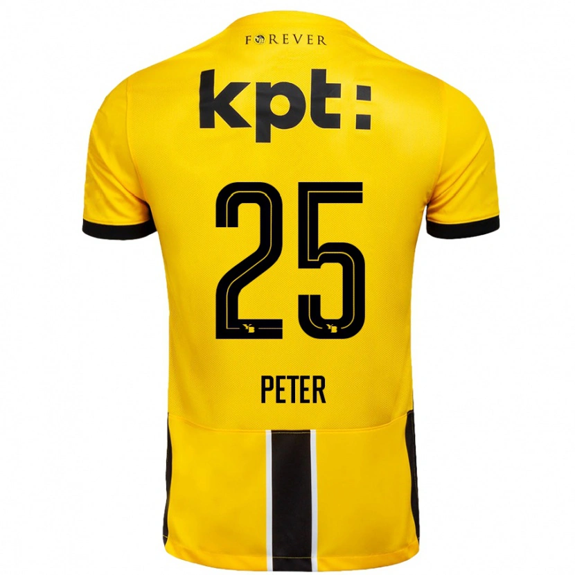 Danxen Mujer Camiseta Luc Peter #25 Amarillo Negro 1ª Equipación 2024/25 La Camisa México