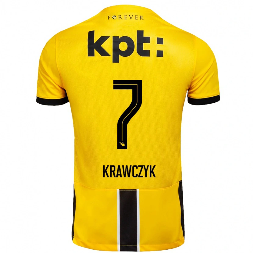 Danxen Mujer Camiseta Caroline Krawczyk #7 Amarillo Negro 1ª Equipación 2024/25 La Camisa México
