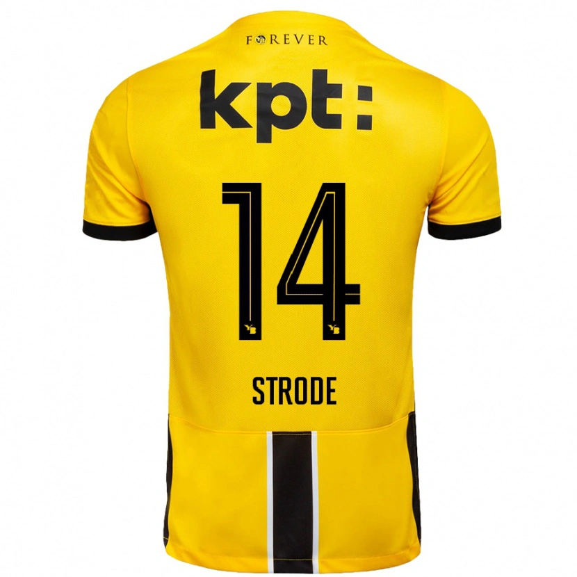 Danxen Mujer Camiseta Courtney Strode #14 Amarillo Negro 1ª Equipación 2024/25 La Camisa México